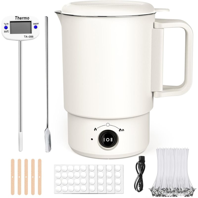 Candle Making Supplies Jars - A47U Elektrischer Wachsschmelztopf-Set mit Thermometer, 800