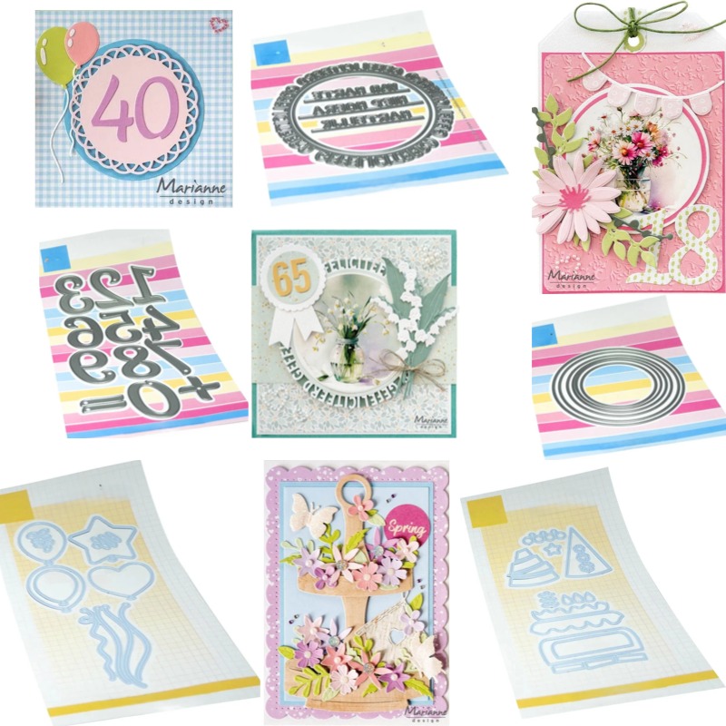Candle Sachet - Luftballons in verschiedenen Formen, Metall-Stanzformen, Sammelalbum,
