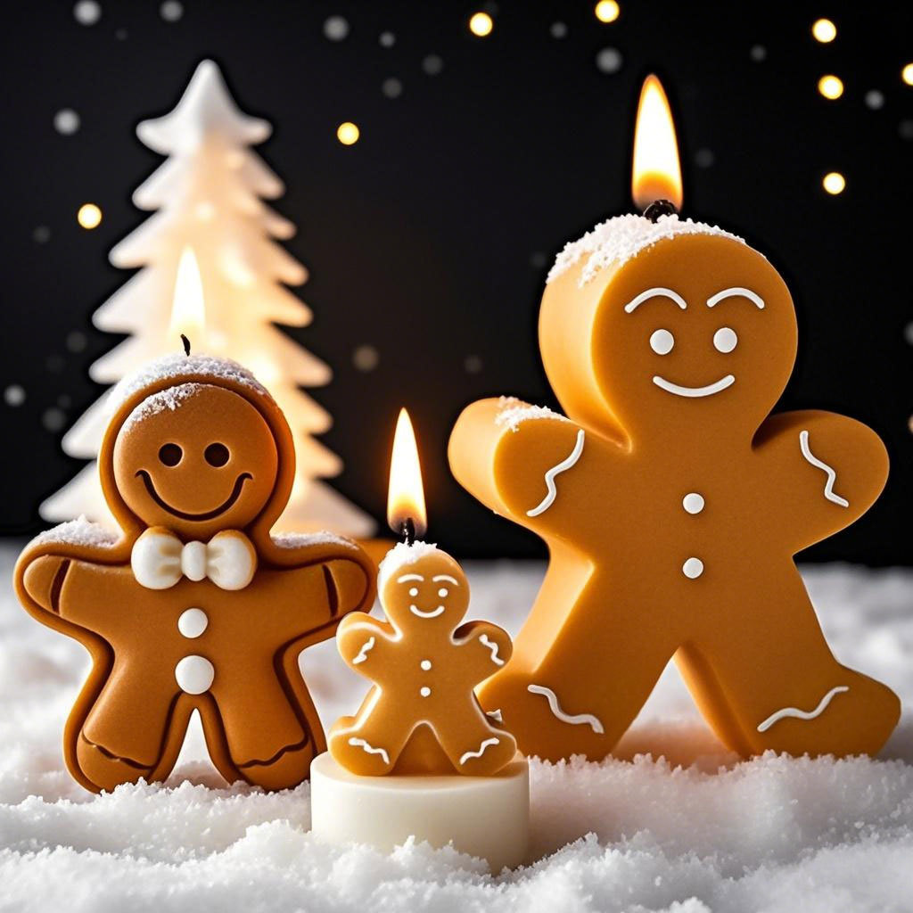 Candle Supplies In Bulk - DIY Cartoon Lebkuchenmann Silikon Kerzenform Weihnachten