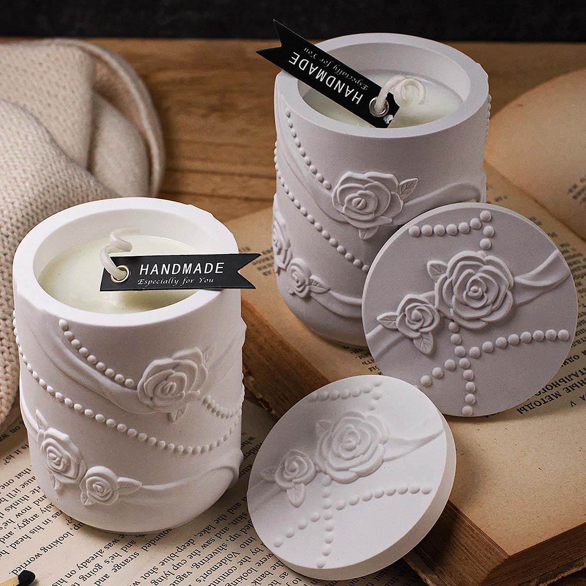 Beton Blume Form Kerze Glas Si – Candle Making Supplies Jars Bewertung und Preis