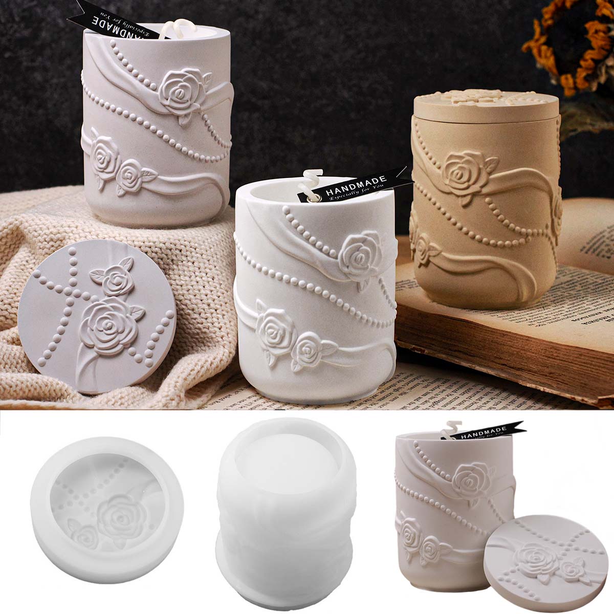 Beton Blume Form Kerze Glas Si – Candle Making Supplies Jars Bewertung und Preis