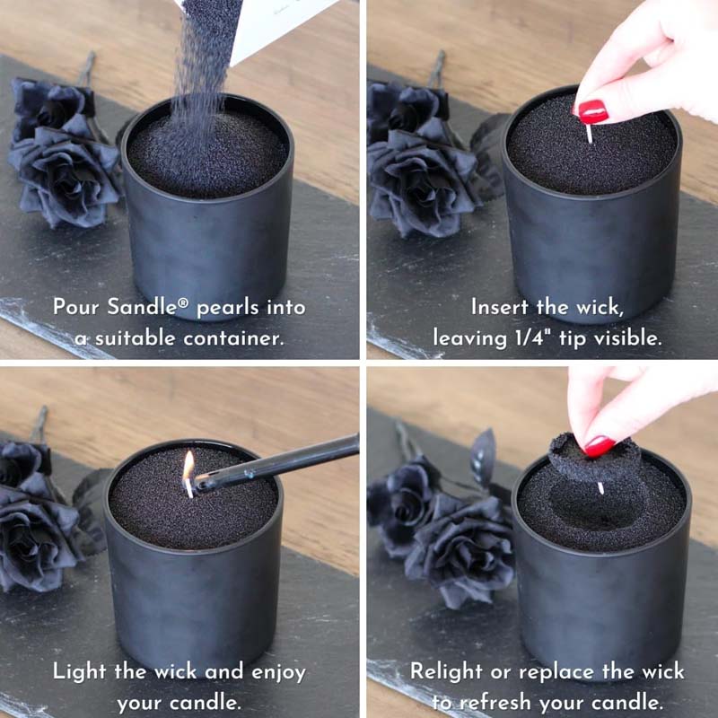 Schwarzer Kerzensand mit Docht – Candle Supplies In Bulk Bewertung und Preis
